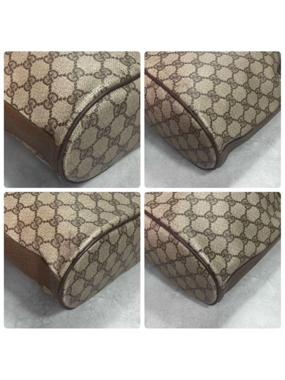 ★SOLD★ Gucci GG Shoulder Bag Brown Leather Logo Drawstring - Picture 9 of 10